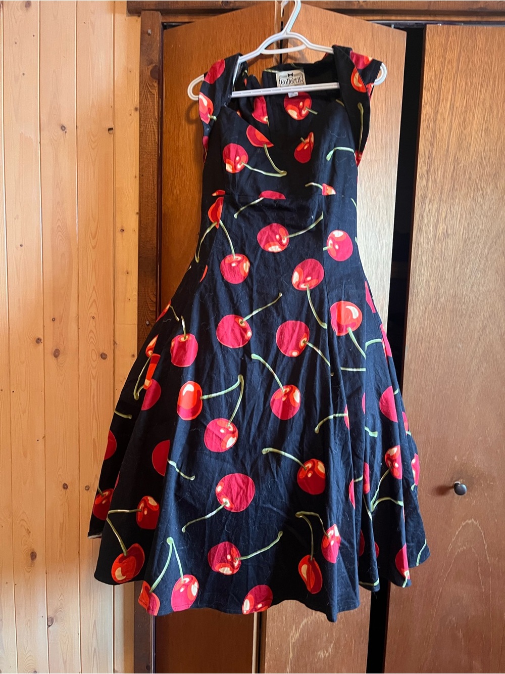 Hell Bunny Black Cherry Print Maxi Dress